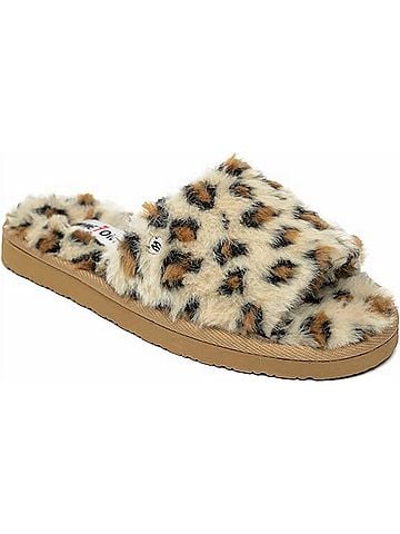 Minnetonka Women's Lolo Slipper Sandals in Cream Leapord Print (view 1)