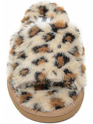 Minnetonka Women's Lolo Slipper Sandals in Cream Leapord Print (view 2)