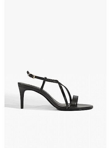 Schutz Women's Avaline Stiletto Leather Sandals in Black (view 1)