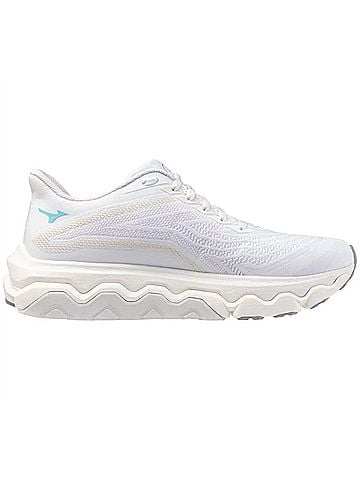 Mizuno Women's Wave Horizon 8 Running Shoes in White/Tanager/Turquoise (view 1)