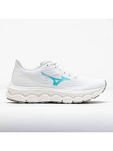 Mizuno Women's Wave Horizon 8 Running Shoes in White/Tanager/Turquoise (view 2)
