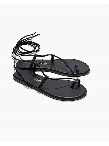 TKEES Women's Jo Wrap Sandal in Black (view 2)