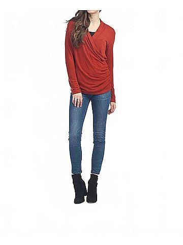 Papillon Crossover Rouching Side Top in Rust (view 2)
