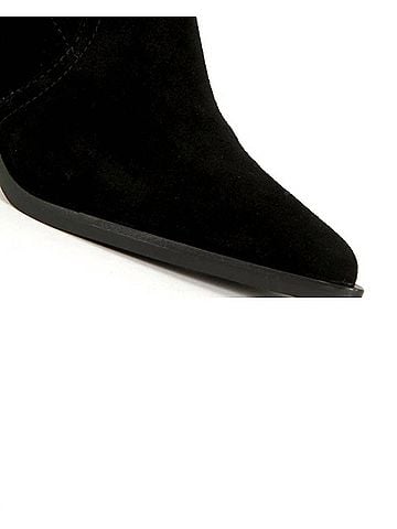 Jeffrey Campbell Women's Jolena Suede Leather Western Ankle Bootie in Black (view 2)