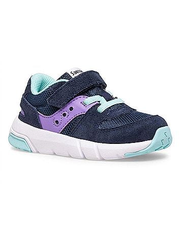 Saucony Unisex Child Jazz Lite 2.0 Sneaker in Navy/Purple/Turq (view 1)