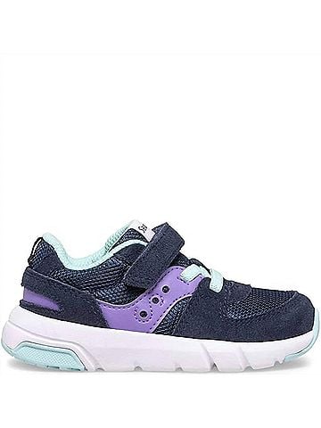 Saucony Unisex Child Jazz Lite 2.0 Sneaker in Navy/Purple/Turq (view 2)