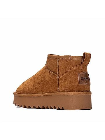 Refresh Women's Casual Platform Suede Ankle Booties in Camel (view 2)