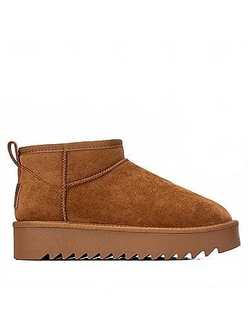 Refresh Women's Casual Platform Suede Ankle Booties in Camel (view 1)