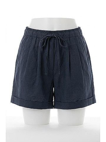 Lilla P Women's Pleat Waist Short in Navy (view 1)