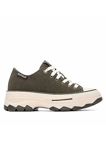 Refresh Women's Lace-Up Sneakers in Khaki (view 1)