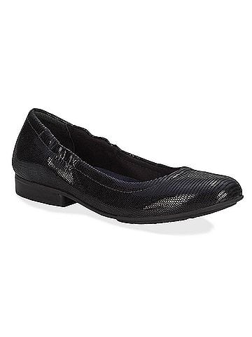 Ros Hommerson Women's Tess Slip On Flat in Black / Lizard (view 2)