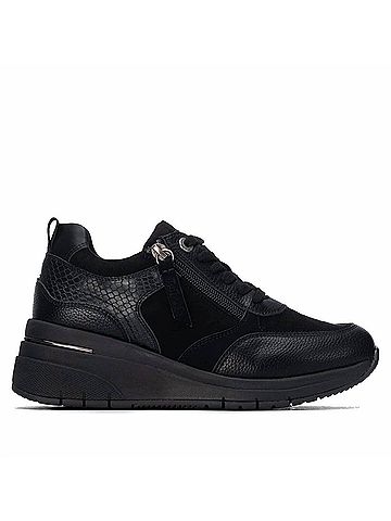 Refresh Women's Casual Wedge Sneakers in Black (view 1)
