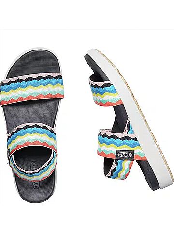 Keen Women's Elle Backstrap Sandals in Black/Peach Pearl Multi (view 2)