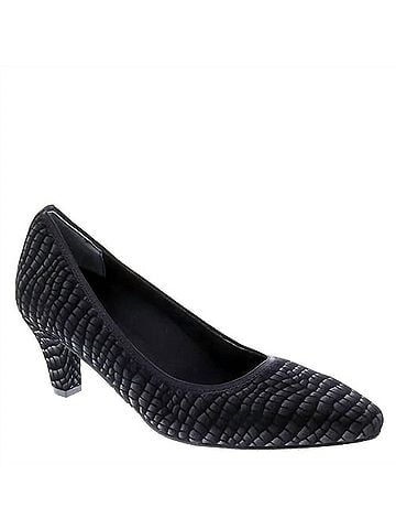 Ros Hommerson Women's Karat Printed Leather Heel Pumps in Black (view 1)
