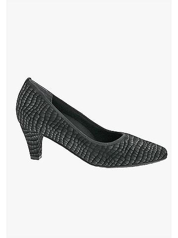 Ros Hommerson Women's Karat Printed Leather Heel Pumps in Black (view 2)