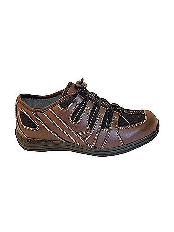 Drew Women's Daisy Shoes - Wide in Brown/Nylon (view 2)