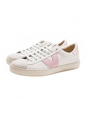 Victoria Women's Berlin Casual Low Top Leather Sneakers in Petalo (view 2)