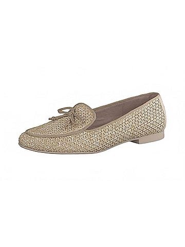 Paul Green Women's Robbie Flat Raffia Loafer in Natural Beige (view 2)