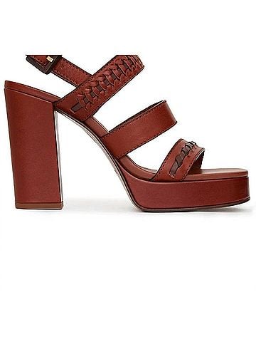 Zimmermann Women's Alchemy Leather Platform Sandals in Brown (view 1)
