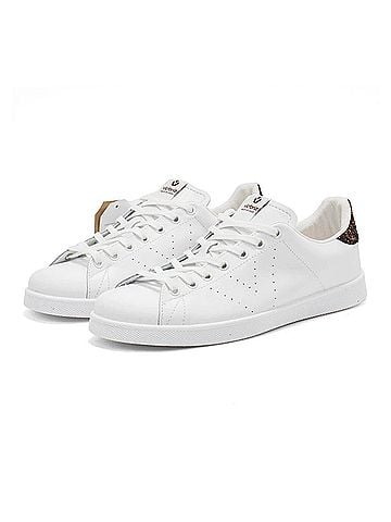 Victoria Women's Glitter Leather Sneakers in Rojo (view 2)