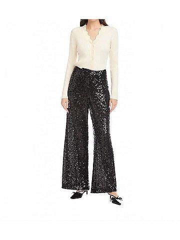 Fifteen Twenty Lynette Sequin Trousers in Black (view 2)