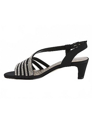 Ros Hommerson Women's Lettie Ii Heel Strap Sandal in Black Sparkle (view 2)