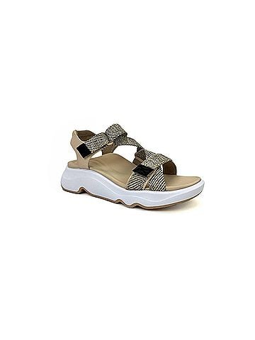 Aetrex Women's Marz Adjustable Cross Strap Sandals in Beige (view 1)