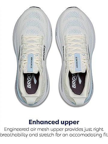 Brooks Women's Adrenaline Gts 25 Running Shoes in Star White/Nantucket/Chrome (view 2)