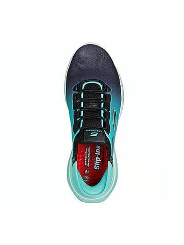 Skechers Women's Work Tilido Slip-Ins Shoes in Black/Teal (view 2)