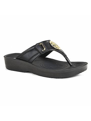 Aerothotic Women's Hazel Thong Sandals in Black (view 1)