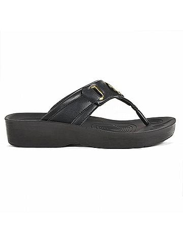 Aerothotic Women's Hazel Thong Sandals in Black (view 2)