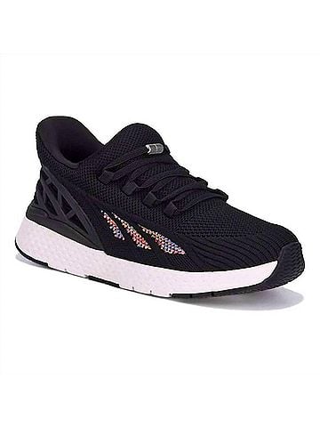 Drew Women's Halo Step In Walking Shoes in Black Mesh Combo (view 1)