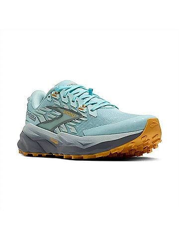 Brooks Women's Cascadia 19 Running Shoes in Clearwater Primer Grey Apricot (view 2)