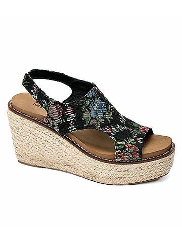 Corkys Women's Freddie Wedge in Black Brocade Floral (view 1)