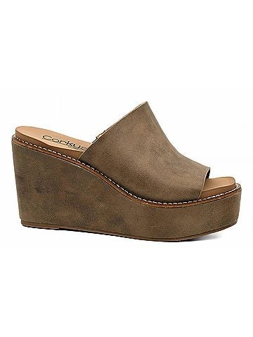 Corkys Women's Mugshot Wedges in Tan Oil (view 1)