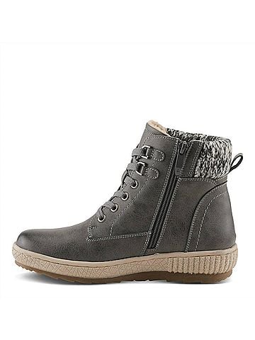 Spring Step Women's Karlene Lace Up Booties in Grey (view 2)
