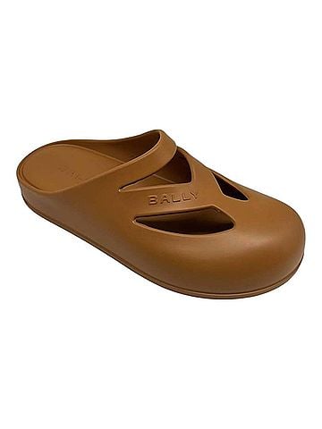 Bally Women's Gimon Logo Embossed Rubber Classic Clog in Deserto (view 1)