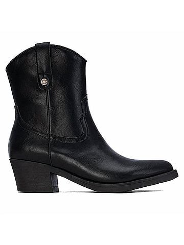 Refresh Women's Italian Western Ankle Booties in Black (view 1)