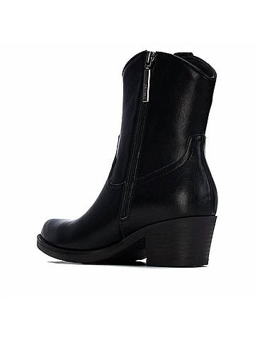 Refresh Women's Italian Western Ankle Booties in Black (view 2)