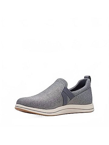 Clarks Women's Breeze Bali Slip-On Shoes in Dark Grey (view 2)
