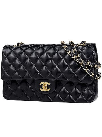 Chanel Chanel Matelassé Shoulder Bag, Double Flap, Coco Mark, Leather, Black, A01112, Women's (view 1)