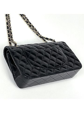 Chanel Chanel Matelassé Shoulder Bag, Double Flap, Coco Mark, Leather, Black, A01112, Women's (view 2)