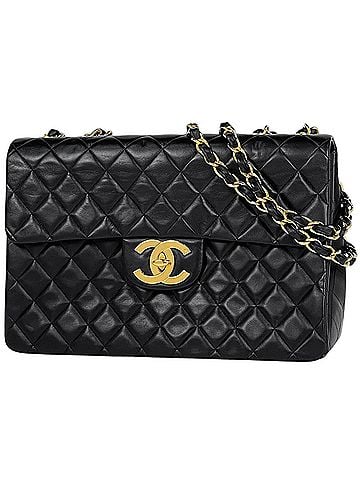 Chanel Chanel CHANEL Shoulder Bag, Large Matelassé, Single Flap, Coco Mark, Double Chain, Leather, Black, A01094, Women's (view 1)