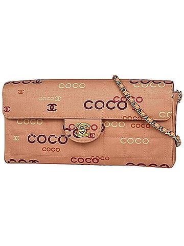 Chanel Chanel CHANEL Shoulder Bag Chocolate Bar Coco Mark Canvas Pink Women's (view 1)