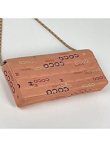 Chanel Chanel CHANEL Shoulder Bag Chocolate Bar Coco Mark Canvas Pink Women's (view 2)