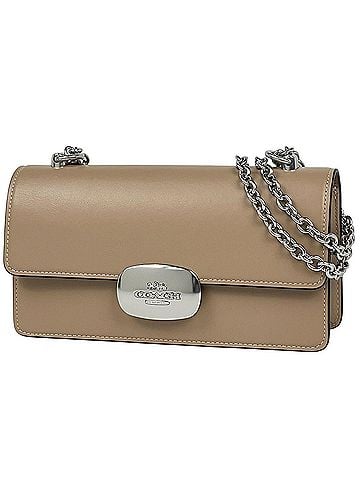 Coach Coach Eliza Flap Crossbody Shoulder Bag, Leather, Brown, CP008, Women's (view 1)
