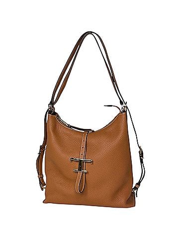 Tod's Tod's T-Timeless Leather Shoulder Bag, Brown (view 1)