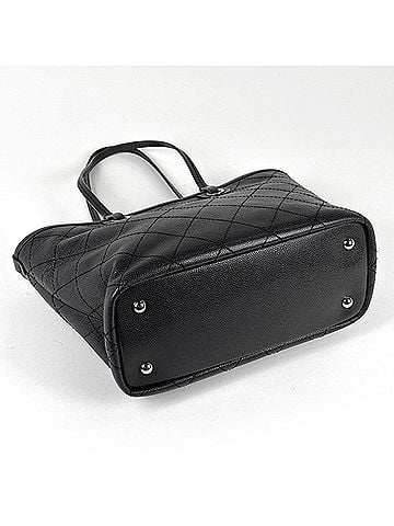 Chanel Chanel CHANEL Tote Bag On the Road Coco Mark Caviar Leather Black Women's (view 2)
