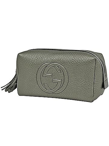 Gucci Gucci Soho Interlocking G Fringe Leather Bag/Makeup Pouch, Beige, 308636, Women's (view 1)