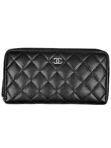 Chanel Chanel CHANEL Long Wallet Coco Mark Round Zipper Caviar Leather Black Women's (view 1)